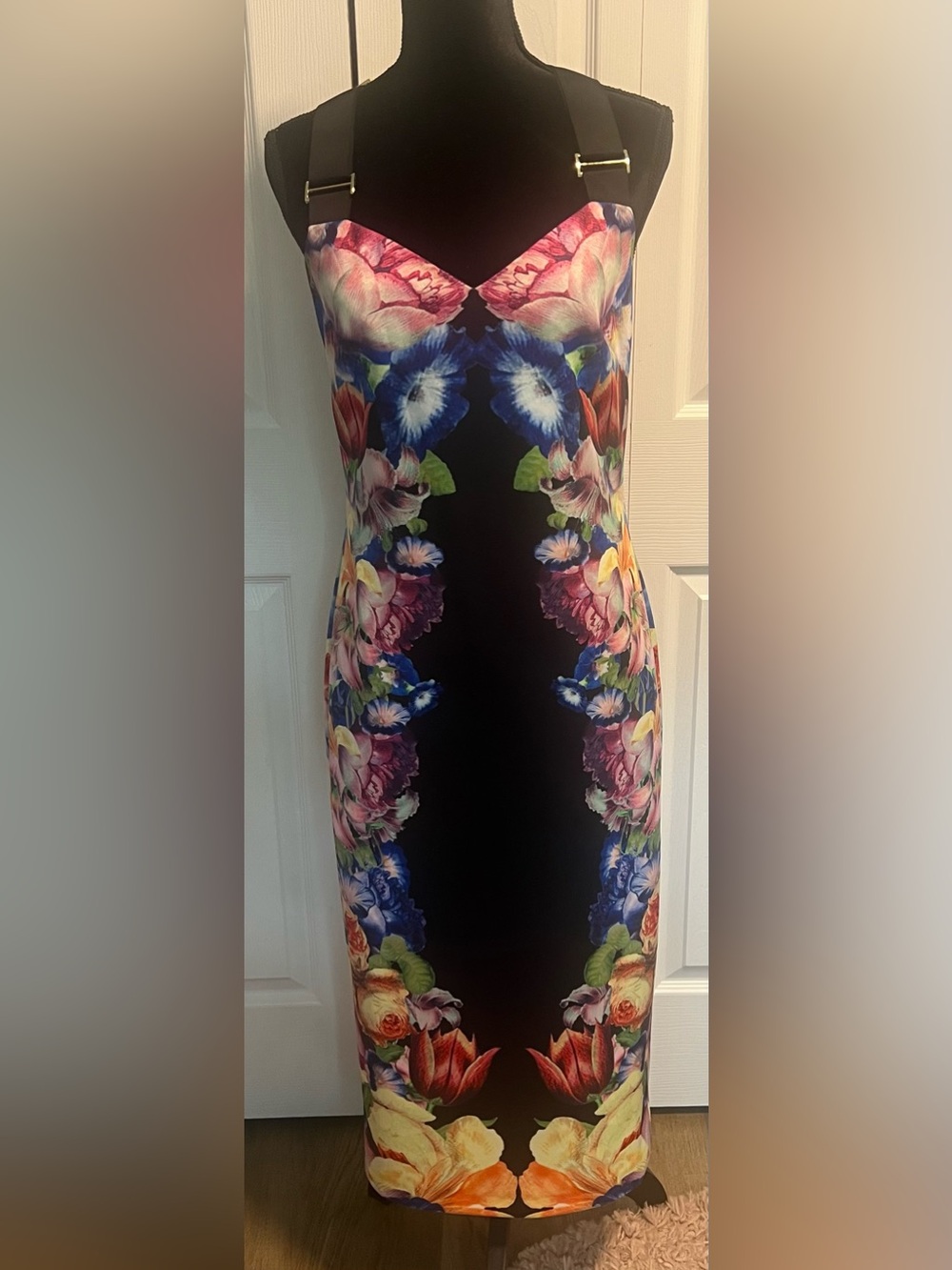 Ted Baker Deony Tapestry Floral Buckle Midi Dress